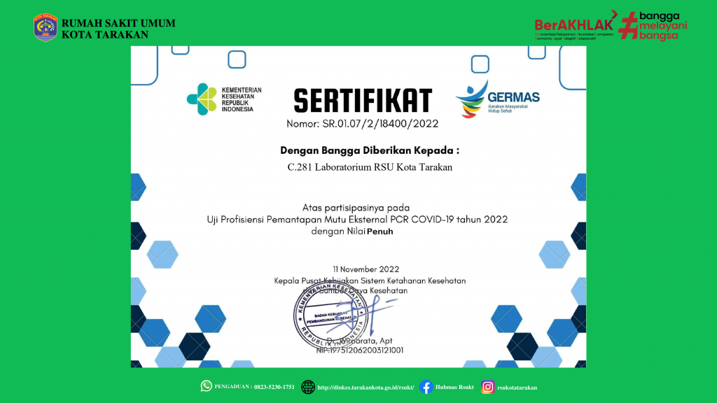 Uji Profisiensi Pemantapan Mutu Eksternal PCR COVID-19 Tahun 2022